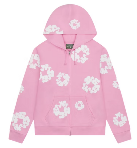 Denim Tears Cotton Wreath Zip Hoodie Pink