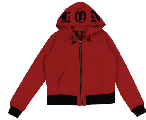 Vlone Runway '18 Canvas Hoodie 'Red' Lightly Worn