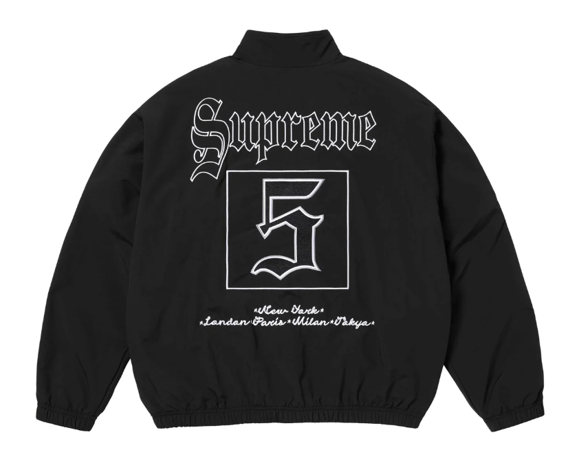 Supreme Old English Track Jacket Black/White