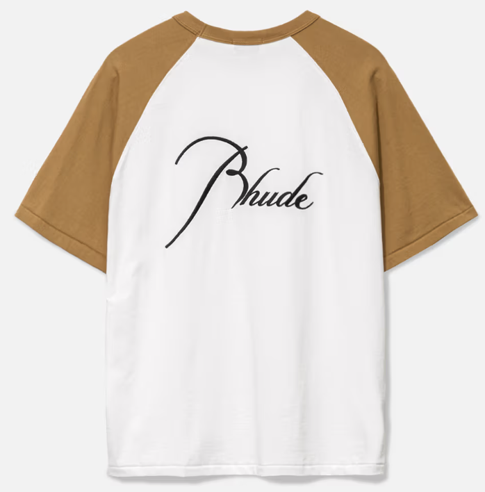 RHUDE Embroidered Raglan Ivory Tee