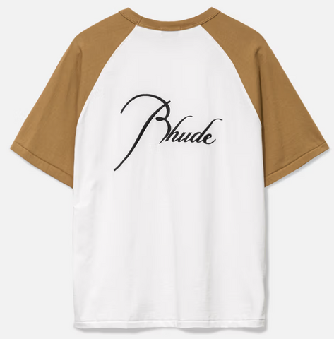RHUDE Embroidered Raglan Ivory Tee