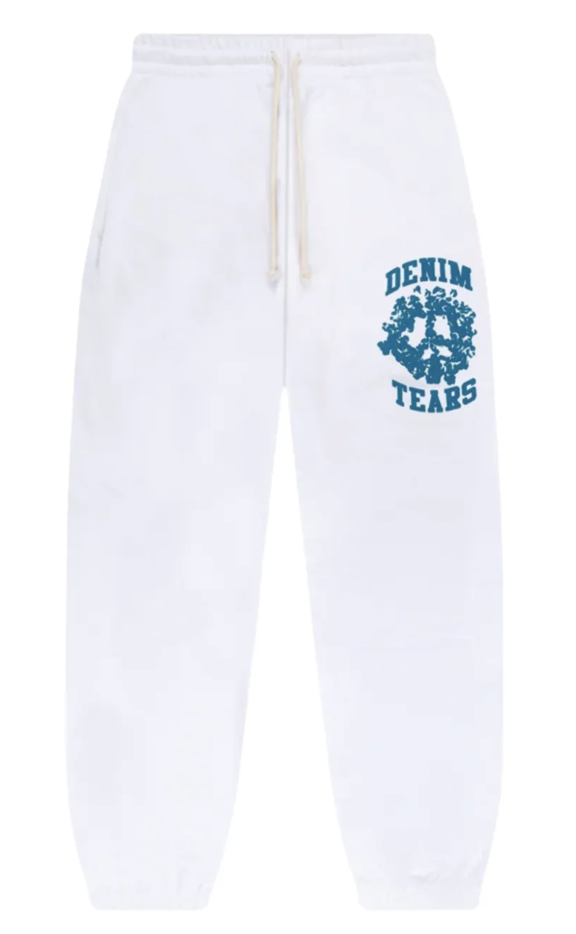 Denim Tears University graphic-print track pants White/Teal
