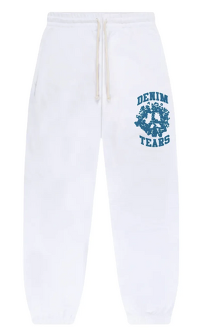 Denim Tears University graphic-print track pants White/Teal