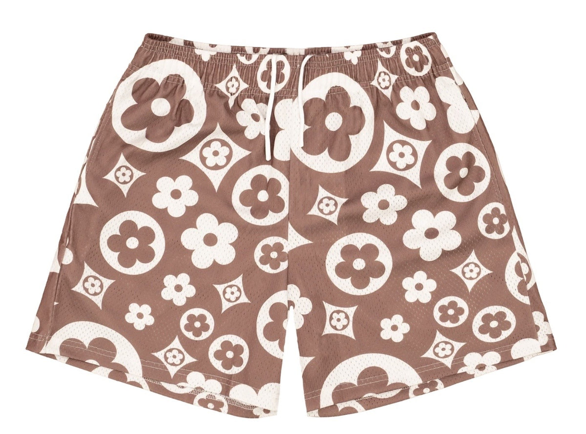 Bravest Studios Brown Flower Shorts