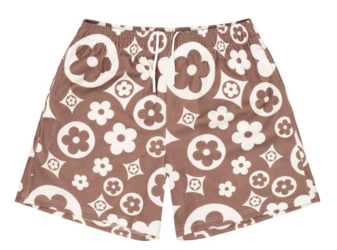 Bravest Studios Brown Flower Shorts