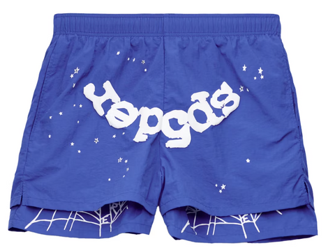 Sp5der OG Web Double Layer Short Blue