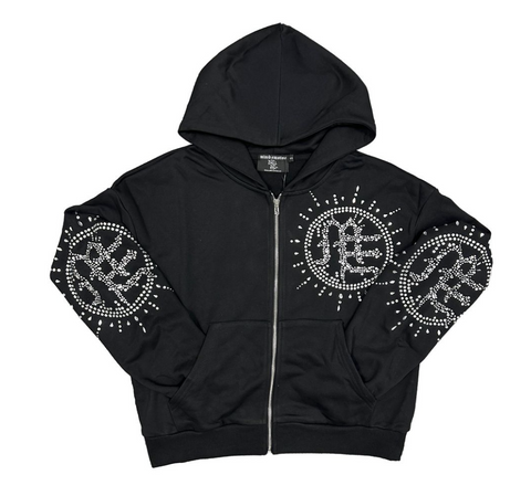 ‘Eclipse’ Black Rhinestone Hoodie