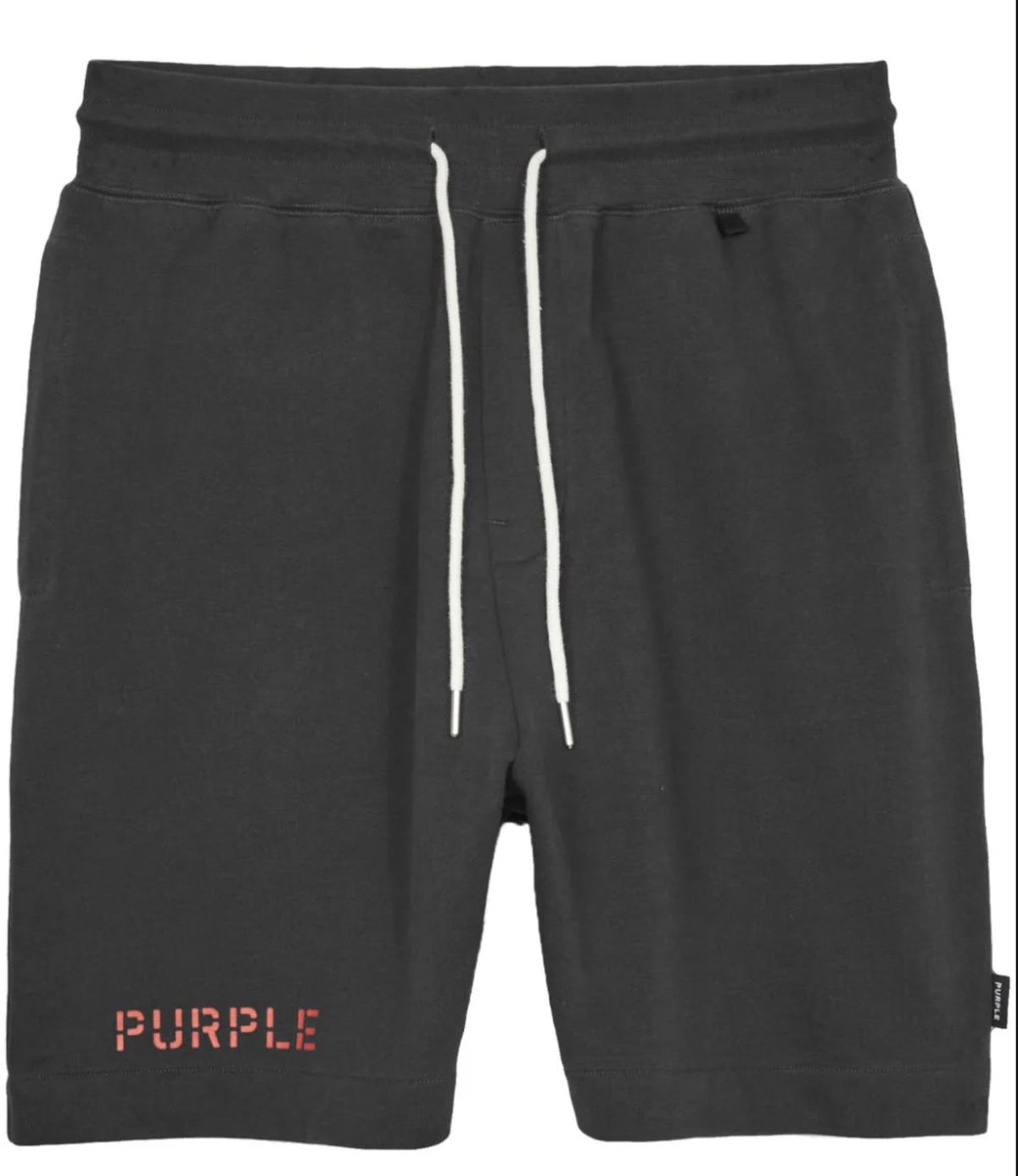 Purple Brand Logo Print Washed Black Track Shorts