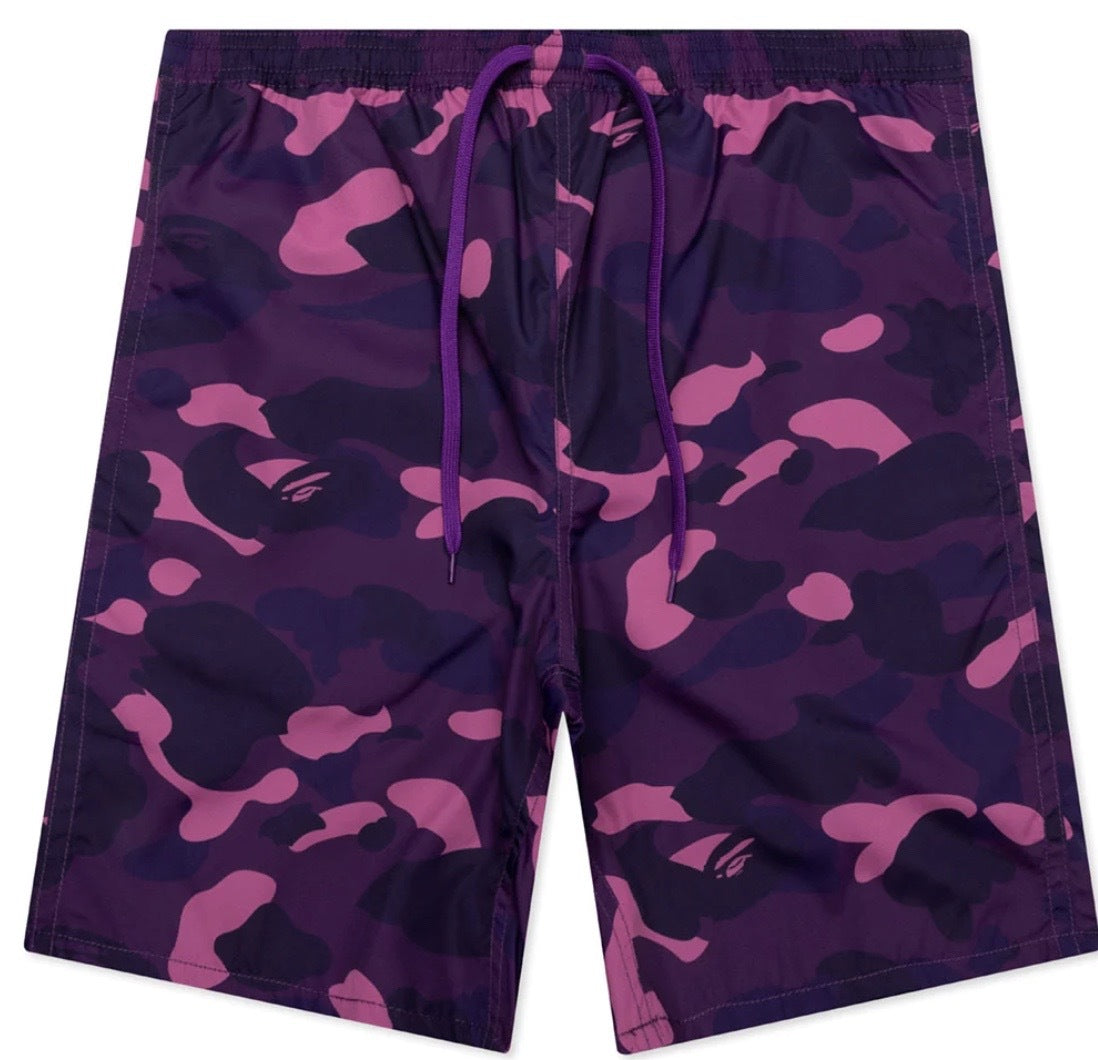 BAPE Purple Camo Shark Reversible Shorts