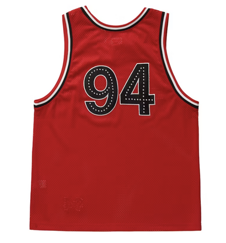 Supreme Rhinestone Basketball Jersey Red Pre-Owned