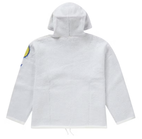 Supreme Accent Brushed Zip Up Hooded Sweater White