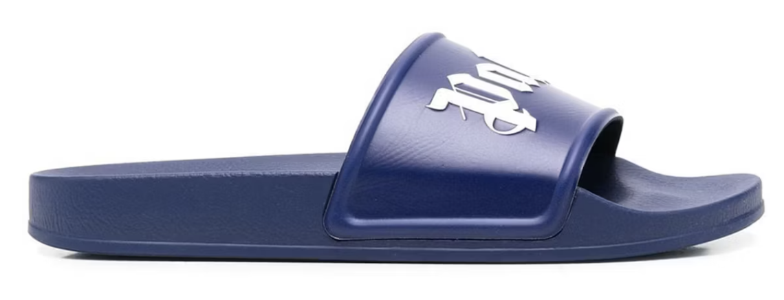 Palm Angels Pool Slides Dark Blue White