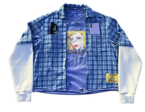 STOOD STUDIOS “THERMAL FLANNEL” TEE SKY BLUE