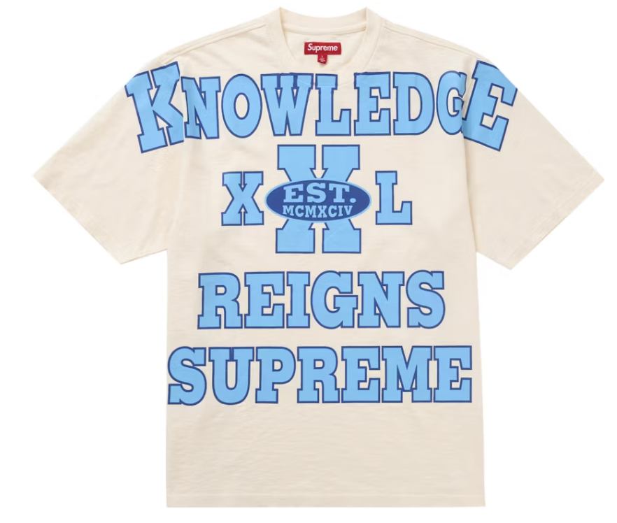 Supreme Overprint Knowledge S/S Top Cream