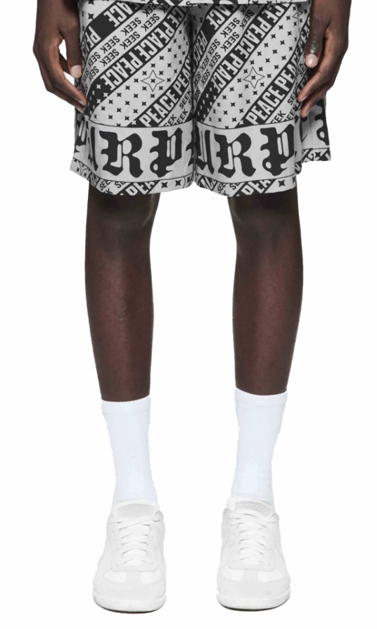 Purple Brand Black Flag Bandana Swim Shorts