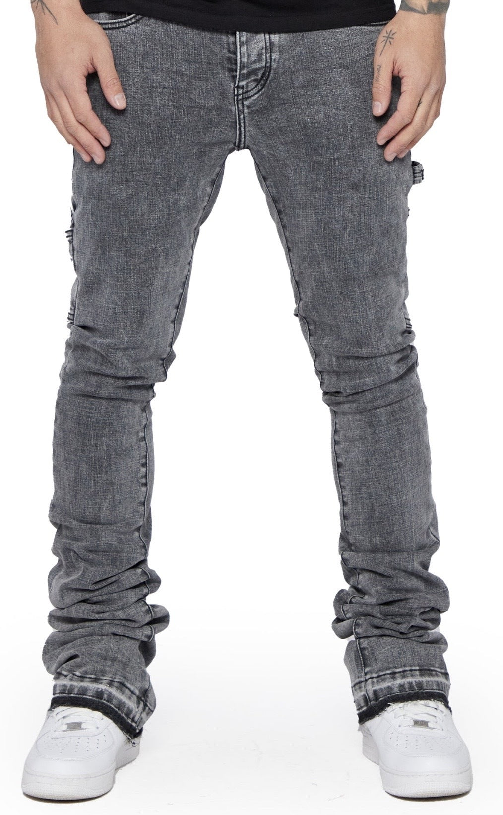 Valabasas "MR. EXTENDO" LT. GREY WASHED STACKED FLARE JEAN