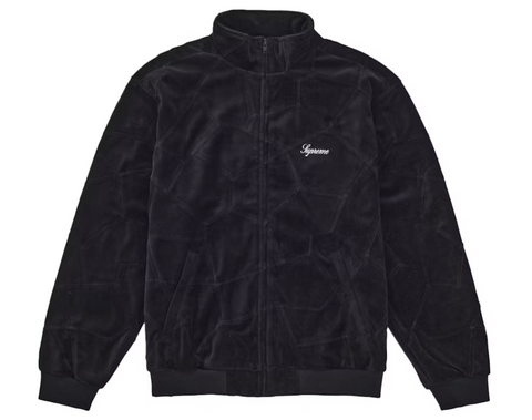 Supreme Patchwork Velour Track Jacket Black