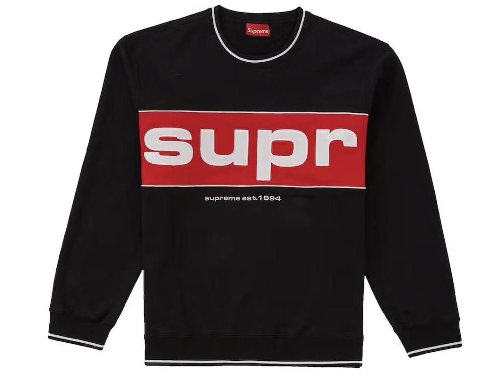 Supreme Piping Crewneck Black