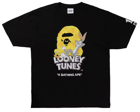 BAPE x Looney Tunes ABC Camo Ape Head Tee Black