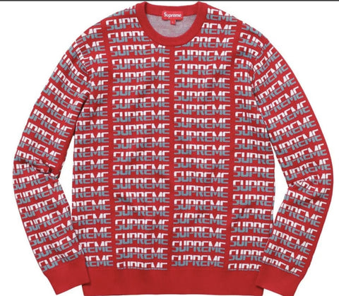 Supreme Repeat Print Red Sweater