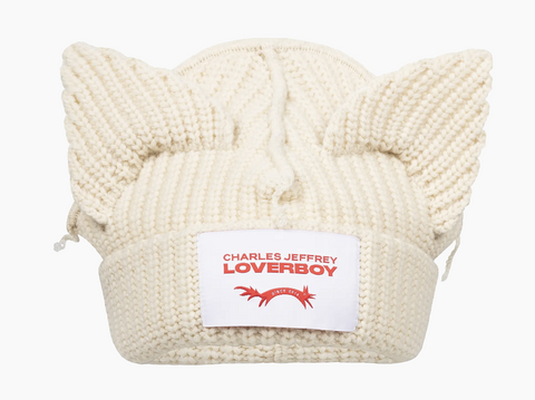 CHARLES JEFFREY LOVERBOY Off-White Chunky Ears Beanie