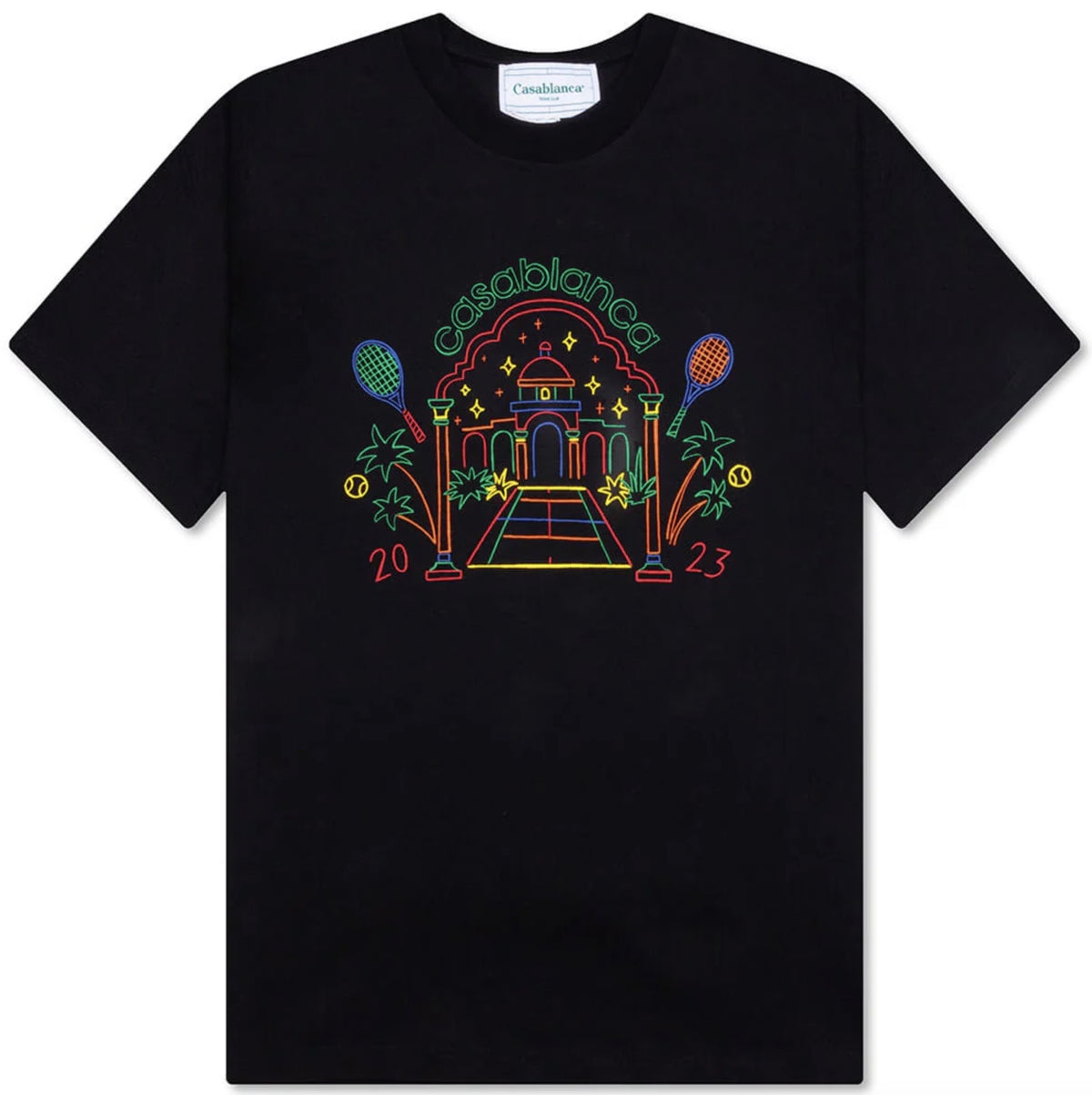 Casablanca Rainbow Crayon Temple Black Tee