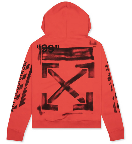 Off-White Diagional Stencil Slim Hoodie Red/Black Pre-Owned