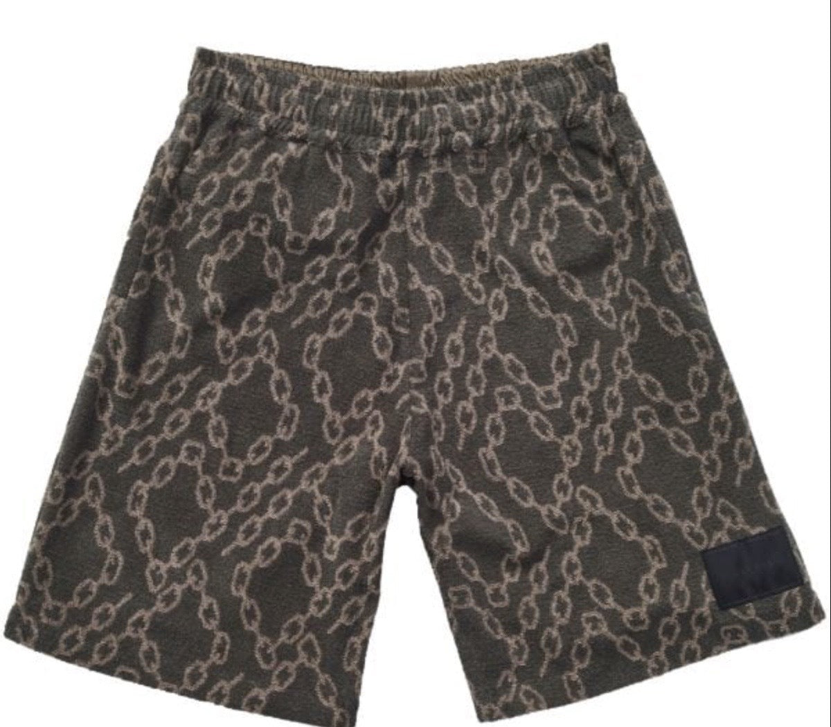 Purple Brand P419 Chain Print Cotton Black Shorts