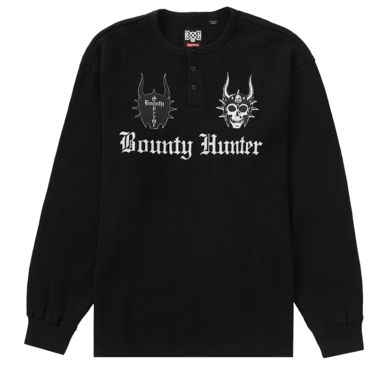 Supreme Bounty Hunter Thermal Henley L/S Top Black