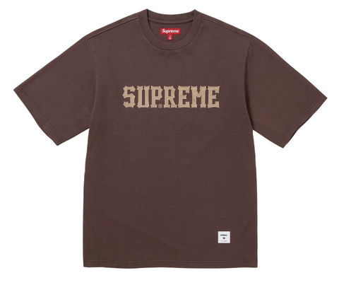 Supreme twill applique S/S Tee Brown