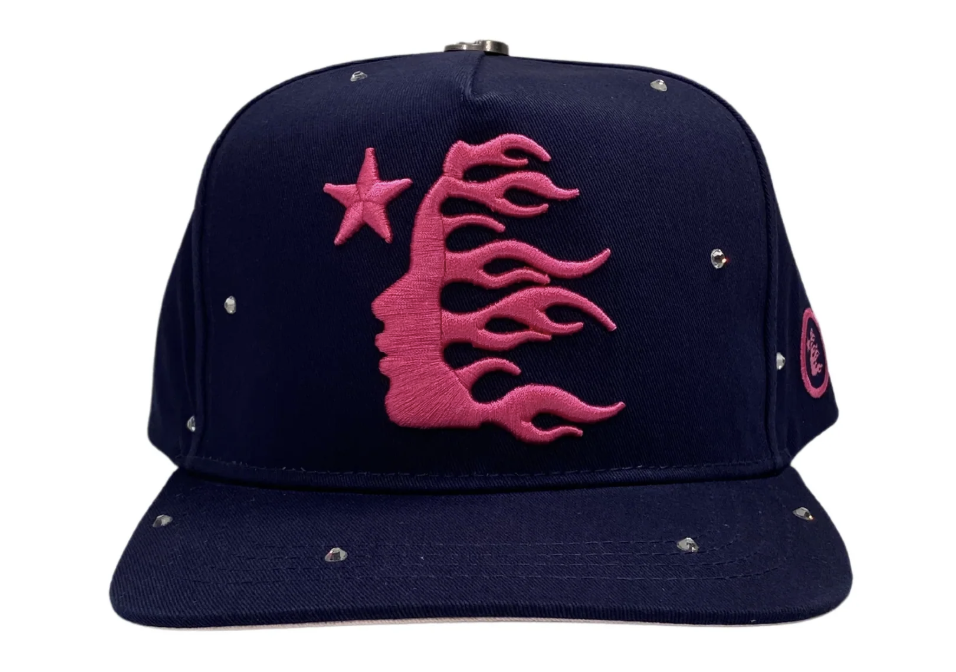 Hellstar OG Navy/Pink Rhinestone Logo Hat