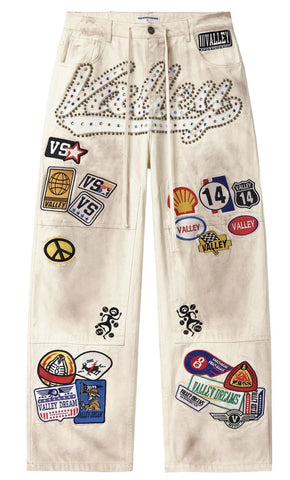VALE Cream 1980s Painters Pants