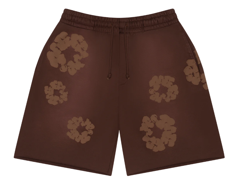 Denim Tears Mono Cotton Wreath Sweat Shorts Brown