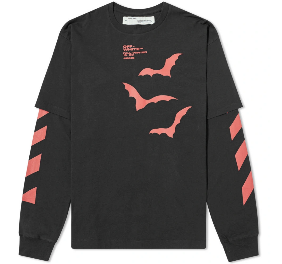 Off-White Long Sleeve Diagonal Bats Layered Tee Pre-Owned