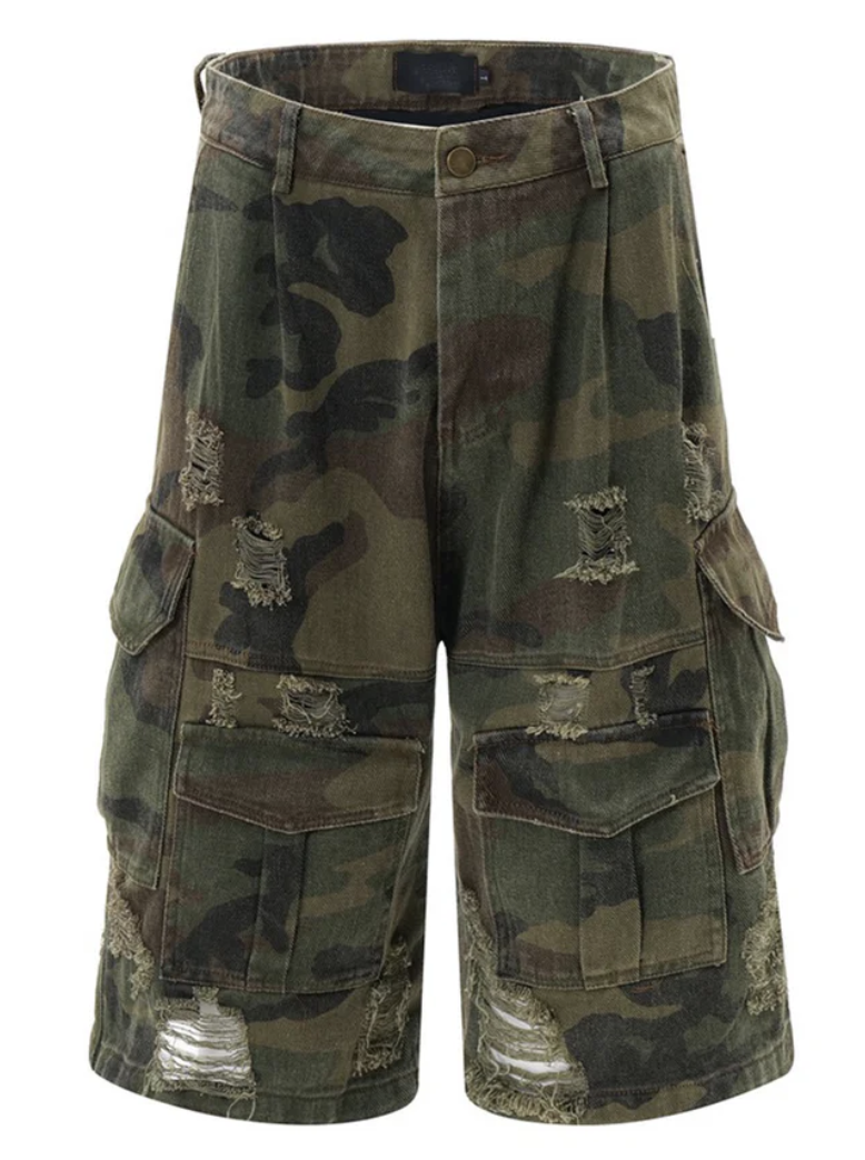 War Washed Camouflauge Shorts