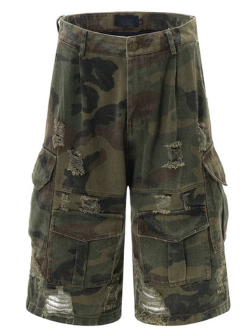 War Washed Camouflauge Shorts