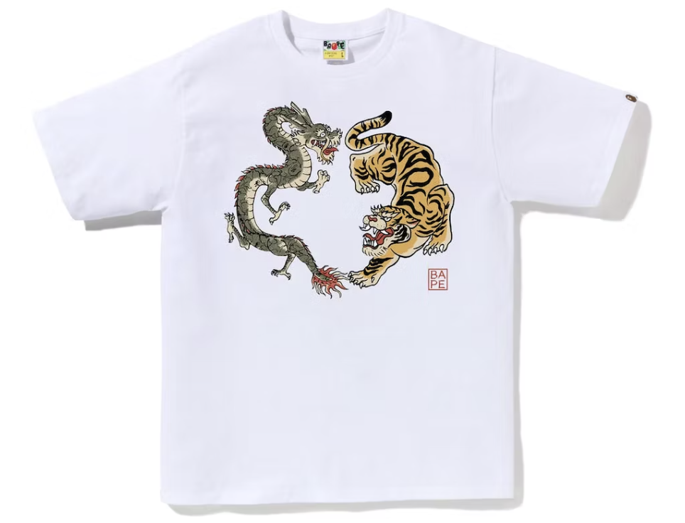 BAPE Japan Culture Tiger and Dragon White Tee