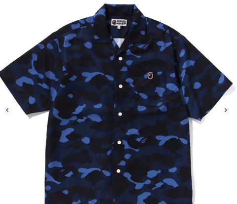 BAPE Navy ABC Camo Ape Head Polo