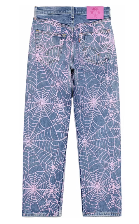 Sp5der AOP Vintage 501 Denim Pink Web