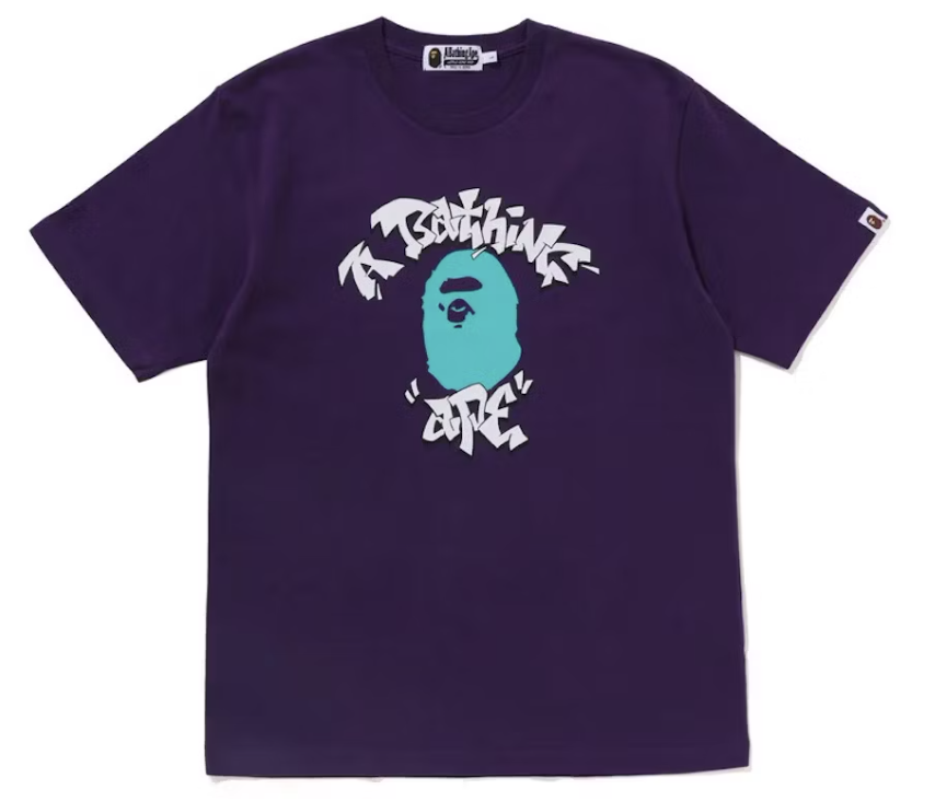 BAPE Graffiti College Tee Purple