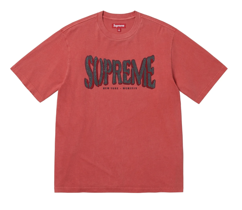 Supreme Flocked Washed S/S Red