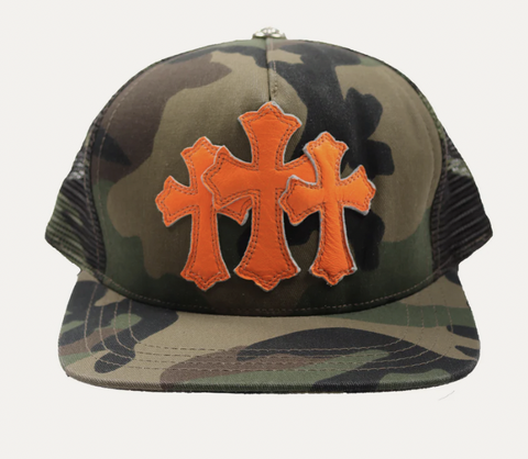 Chrome Hearts Cemetery Trucker Hat Orange Pre-Owned