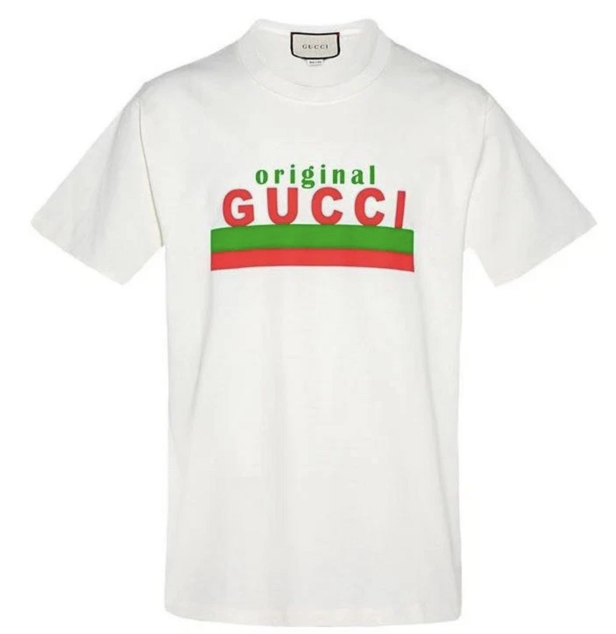 Gucci Original Print Oversize White Tee Pre-Owned