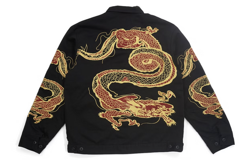 Supreme Dragon Work Jacket Black Pre-Owned