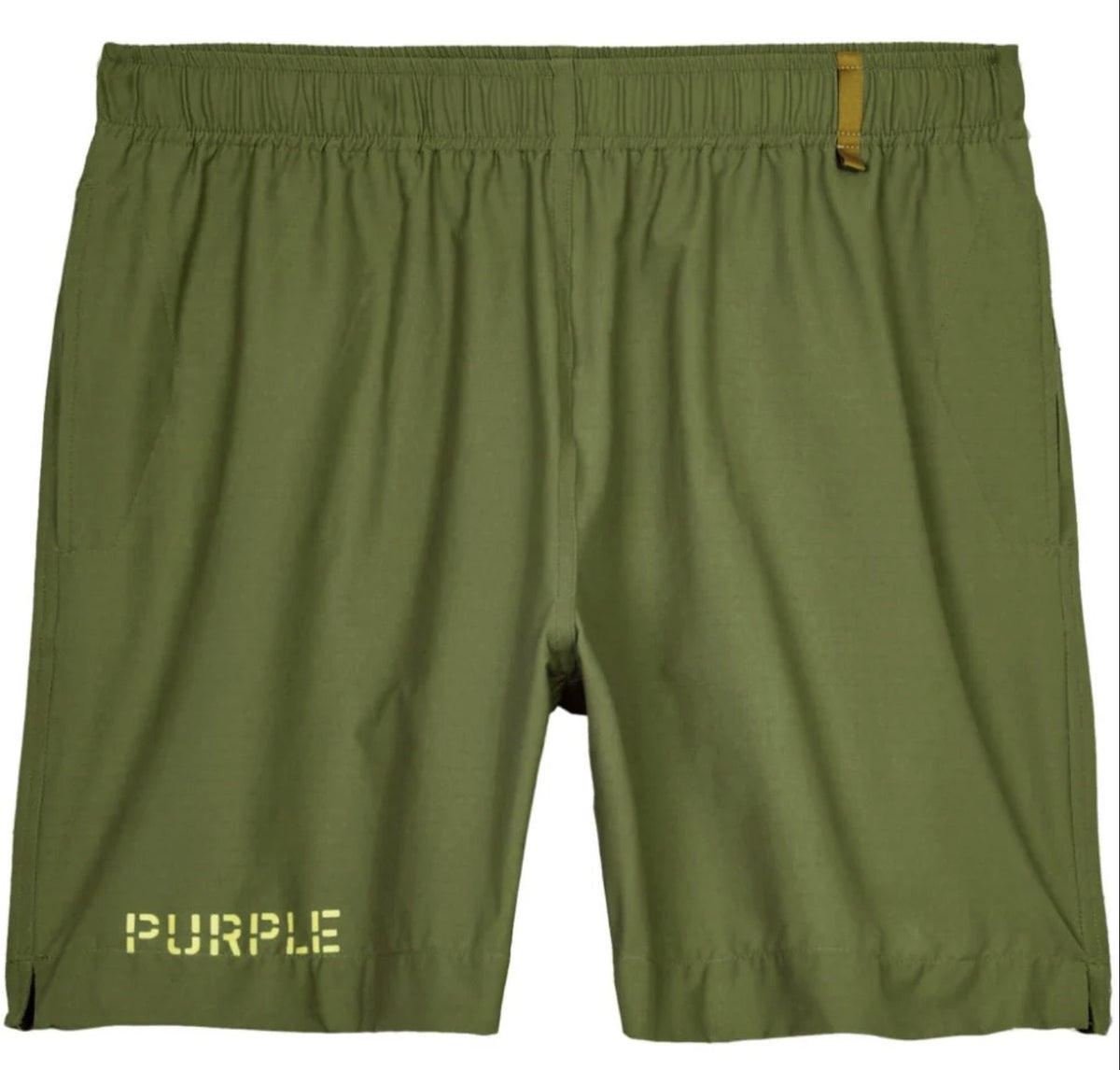 Purple Brand  Logo Print Track Olive Shorts