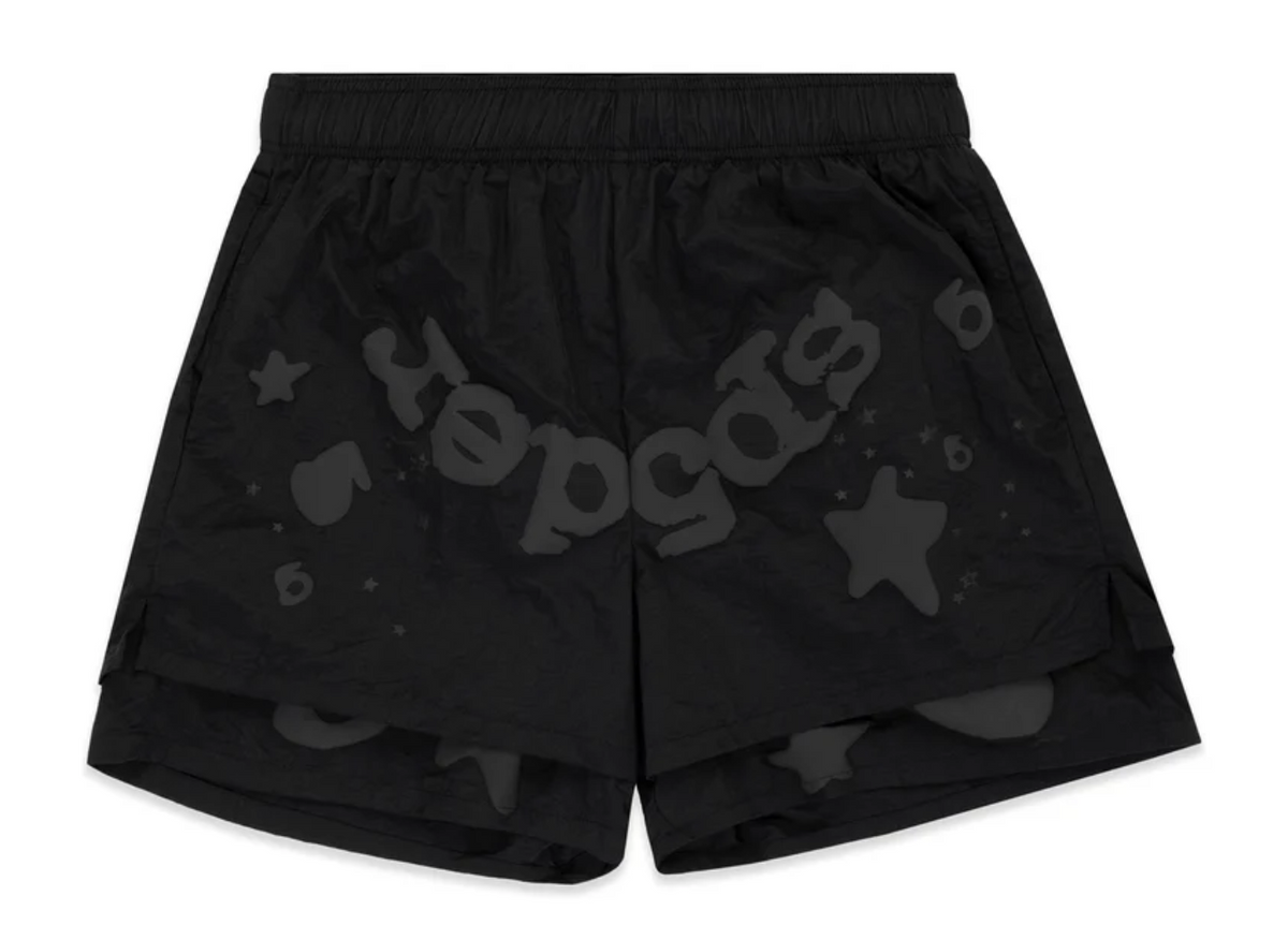 Sp5der Black Beluga Double Layer Shorts
