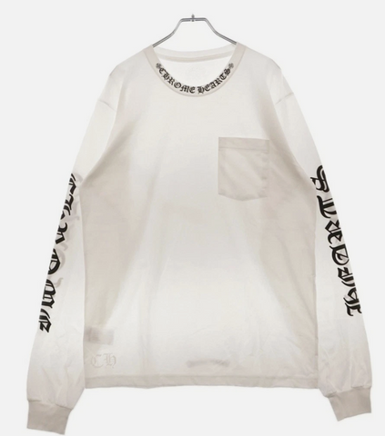 Chrome Hearts Neck Letters Logo White Long Sleeve