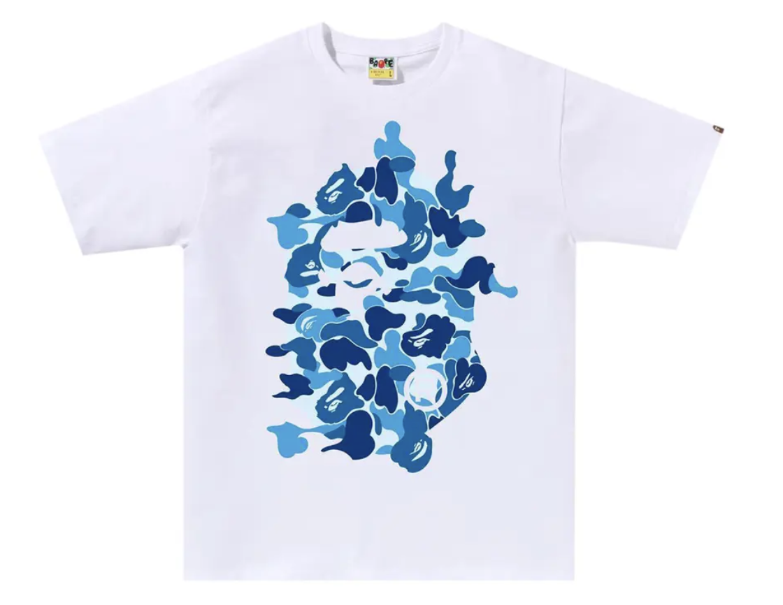 BAPE ABC Camo Rebuild Big Ape Head Tee 'White/Blue'