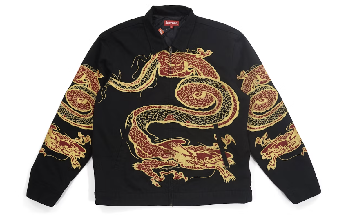 Supreme Dragon Work Jacket Black Pre-Owned