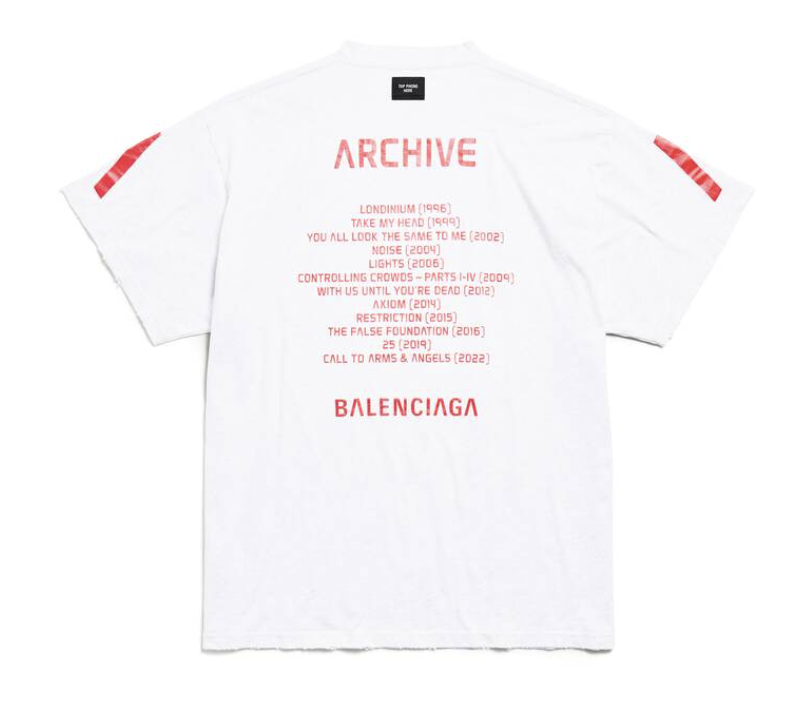 Balenciaga Archive Connected Grey Short Sleeve T-Shirt